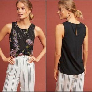 Anthropologie Meadow Rue Size S Small Harriet Embroidered Eyelet Blouse Top